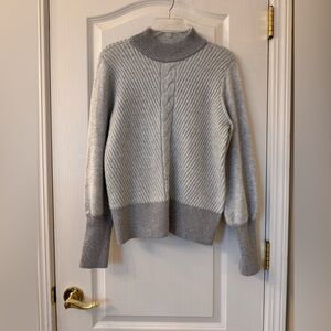 Maeve Anthropologie Grey Knit Sweater w/ Metallic Contrast – Size Medium